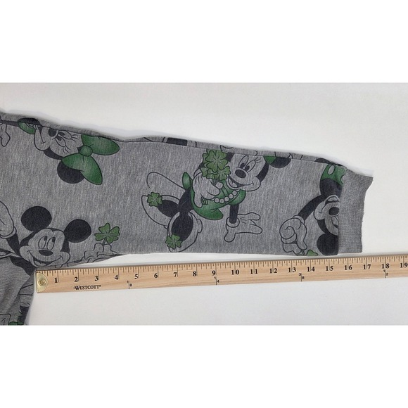 Disney Minnie Mouse Sweatshirt Joggers Kids 5T Grey Lucky Clover St Patricks Day - Picture 5 of 9